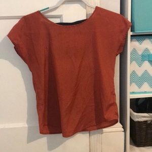 Burnt orange chiffon shirt